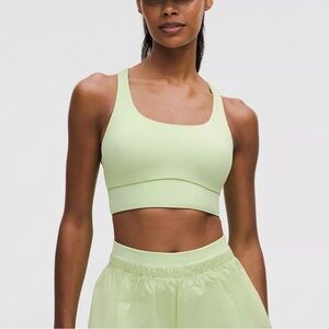 NWT Lululemon Energy Longline Bra Medium Support, Evolve in Lemongrass, Size Med